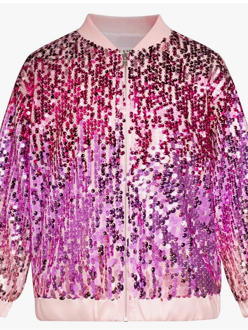Sequin Bomber Jacket - Pink Ombre
